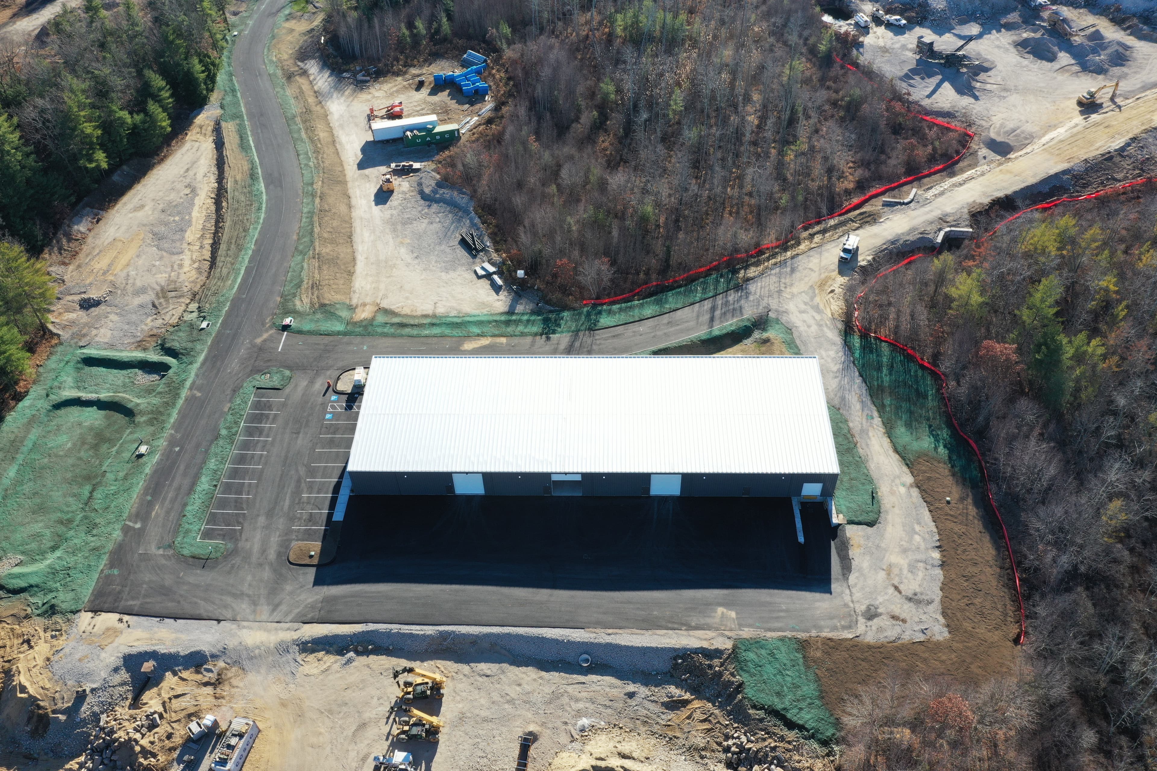 Aerial view of Buidling 1 in Phase 2, Southern New Hampshire Industrial Park in Newton, New Hampshire